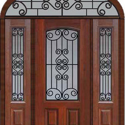 Prehung Sidelites-Transom Door 80 Fiberglass Verona Arch Lite - Front Doors