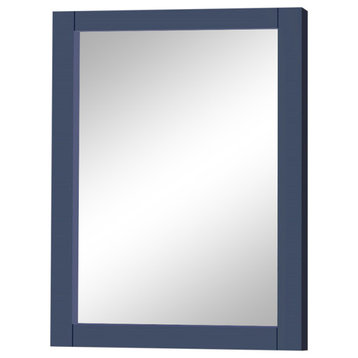 28" Wood Frame Mirror, Blue
