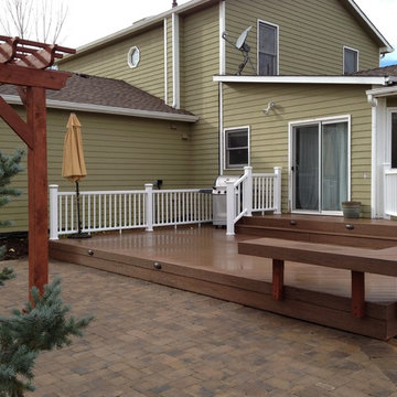 Multi-Level Deck and Paver Patio with Cedar Pergola, Lafayette Colorado