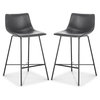 Poly and Bark Paxton 24" Counter Stool, Set of 2, Gray