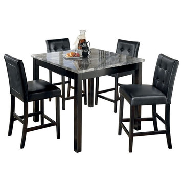 Ashley Furniture Maysville 5 Piece Square Counter Table Set in Black