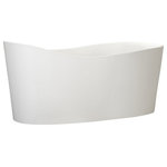 WETSTYLE - Wave 57.63x26.25 Freestanding Soaking Solid Surface Bathtub, White Matte - The Wave Tub, inspired by the calming tides that have lapped at shores since the dawn of time; gentle, romantic, fluid. This freestanding tub is compact in its design and is able to fit within a 60" alcove, creating a unique tub with a design that allows you to recline or sit upright on its backrest depending on your mood.