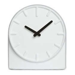 Felt Two LT17011 Analog Index Table Clock in White - Desk And Mantel Clocks