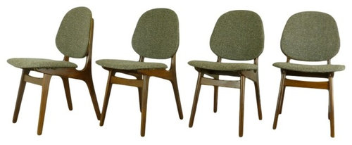 Set of 4 teak chairs by arne hovmand olsen Teak spisebord retro