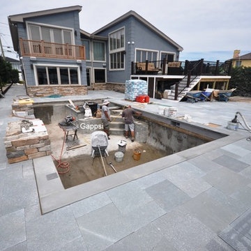 Gunite Swimming Pool, New Backyard Design Merrick NY