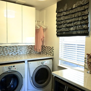 White and Grey Laundry Room
