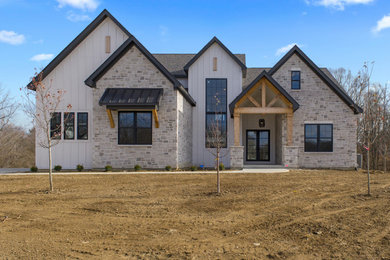 Example of a minimalist exterior home design in Indianapolis