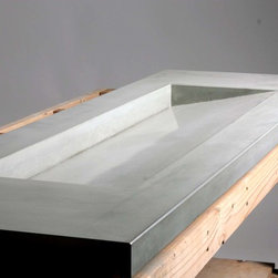 Concrete integrated ramp sink - Vanity Tops And Side Splashes