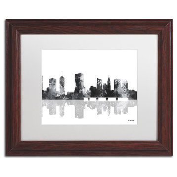 Watson 'Columbus Ohio Skyline BG-1' Art, Wood Frame, 11"x14", White Matte