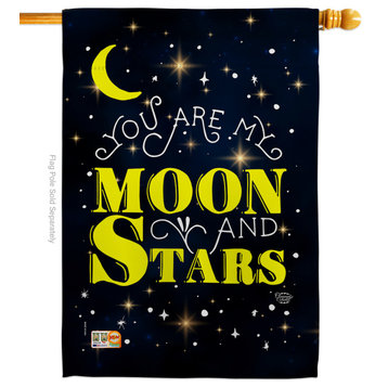 You Are My Moon And Star Inspirational Expression House Flag