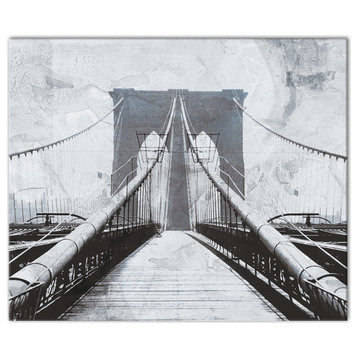 Brooklyn Bridge Sketch 20x24 Canvas Wall Art