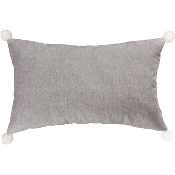 Embry Lumbar Pillow - Gray, White, 16X26