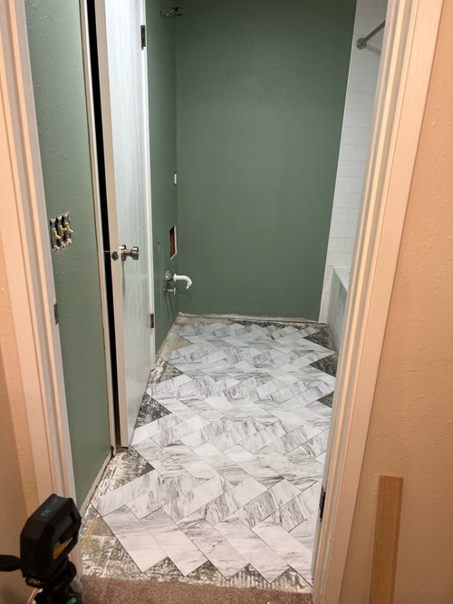 Herringbone tile direction?