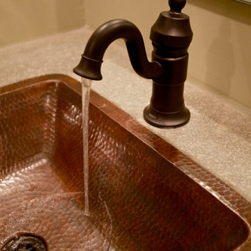 19" Rectangle Under Counter Hammered Copper Bathroom Sink (LREC19DB)