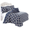 Serenta Charleston Printed Quilted 6 Piece Bed Spread Set, Cobalt, King