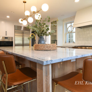 White Oak Kitchen with White Cabinetry & Modern Details