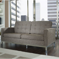 Florence Style Oatmeal Wool Loft Loveseat - Loveseats