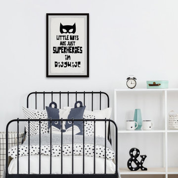 "Little Boys Are Just Superheroes in Disguise" Framed Painting Print