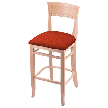 3160 25 Bar Stool with Natural Finish and Graph Poppy Seat