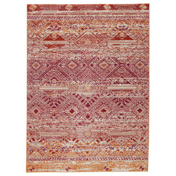 Nikki Chu by Jaipur Living Sax Indoor/Outdoor Tribal Pink/Orange Area Rug, 5'3"x