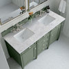 60" Farmhouse Smokey Celadon Double Sink Bathroom Vanity, James Martin