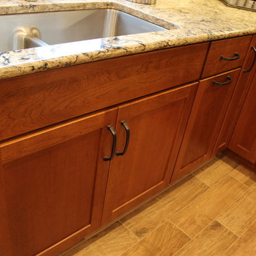 Cherry Cabinets with Quartz Countertop ~ Strongsville, OH #1