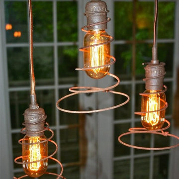 Rustic Industrial Bed Spring Lamp