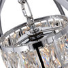 3-Light Chrome Finish 24 Globe Orb Chandelier with Crystal Lined Cylinder Glam