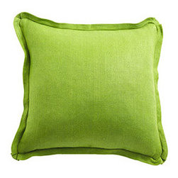 LINEN PILLOW - GREEN FLANGED - Decorative Pillows