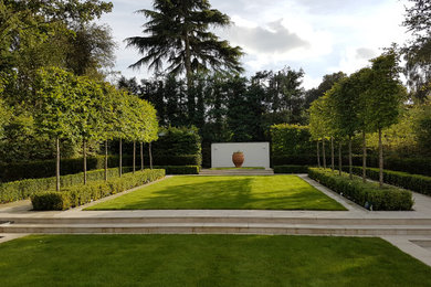 Inspiration for a large contemporary back formal partial sun garden in West Midlands.