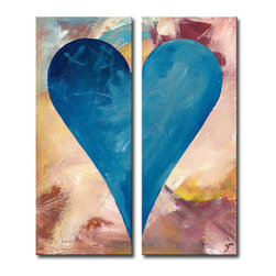 Ready2HangArt - Heartwork "Cassidy" 2-Piece Canvas Art Set, 40"x16" - Prints And Posters
