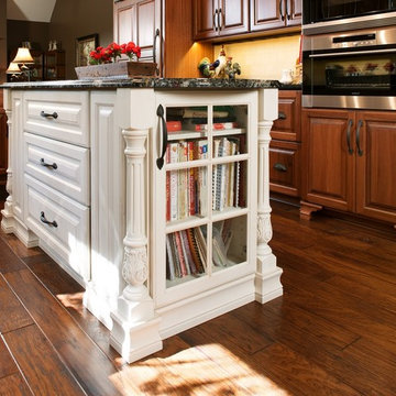 Door style: Covington | Species: Eucalyptus | Finish: Truffle with Ebony glaze