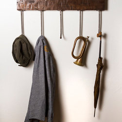 Rustica Hardware - Ironwood Shelf and Hooks - Coatracks And Umbrella Stands