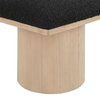 Pavilion Boucle Fabric Upholstered 2-Piece Modular Bench, Black, Natural Finish