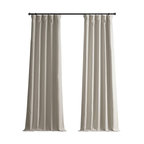 Faux Linen Darkening Curtain Single Panel, Birch, 50"x84"