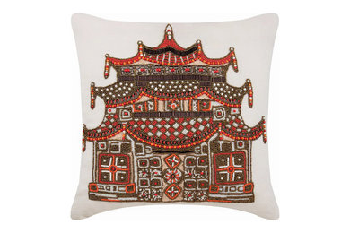 Swadika - Ivory Linen Throw Pillow Cover