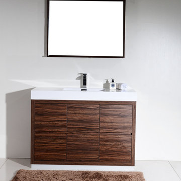 Lavanity Bliss 48" Walnut Floor Mount Modern Bathroom Vanity -FMB48WNT-$779
