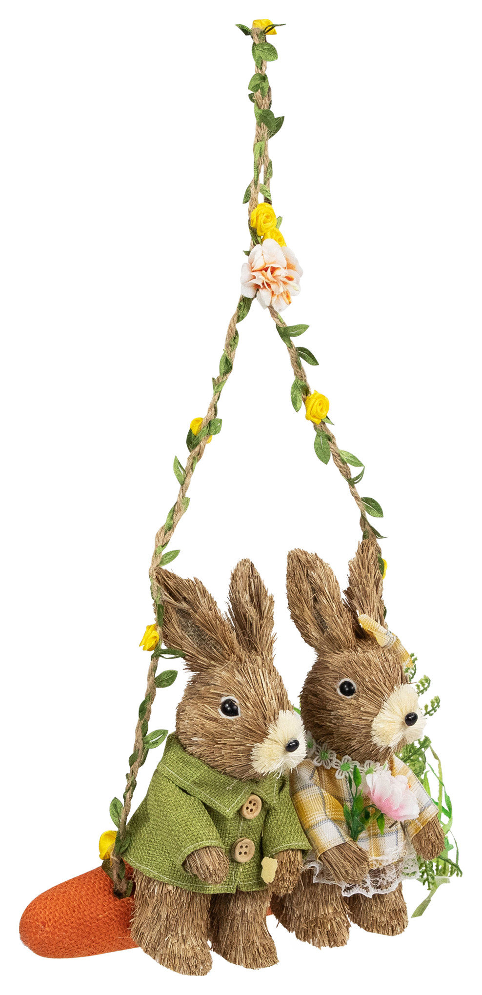Rabbits on Carrot-Shaped Swing Easter Hanging Decoration 17