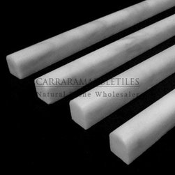 White Carrara Marble Italian Bianco Carrera Bullnose Pencil Molding Polished - Products