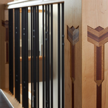 Custom Craftsman Inlaid Newel Post