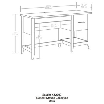 UrbanPro Engineered Wood 2-Drawer Home Office Desk in Glacier Oak