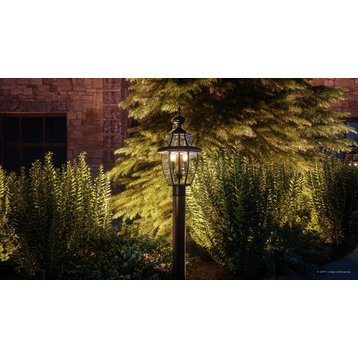 Luxury Colonial Black Outdoor Post Light, Large, UQL1148, Cambridge Collection