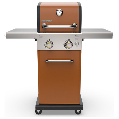 Permasteel 2 Burner Gas Grill with Folding Side Shelves, Copper