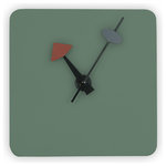 LeisureMod - LeisureMod Manchester Modern Square Silent Non-Ticking Wall Clock, Ocean Green - The clock is Silent Ticking
