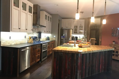 Example of a trendy kitchen design in Denver