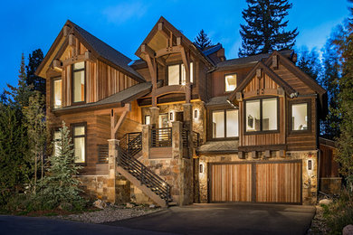 Inspiration for a transitional exterior home remodel in Denver