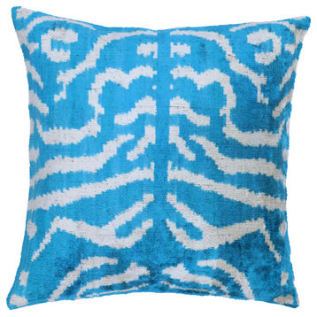 Canvello Luxury Blue Throw Pillow Doen Filled 16x16 in