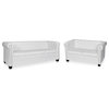 vidaXL Couch Set Loveseat Couch Living Room Furniture Set White Faux Leather