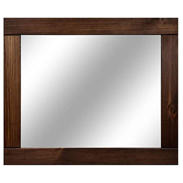 Natural Rustic Style Vanity Mirror, Special Walnut, 60" X 30"