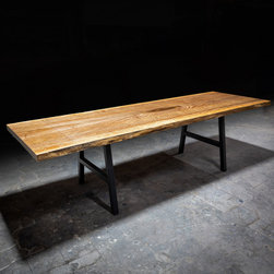 Live Edge Dining Table Walnut with Extendable Leaves - Dining Tables